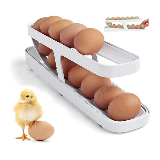 Polypropylene 2-Tier Rolling Egg Dispenser