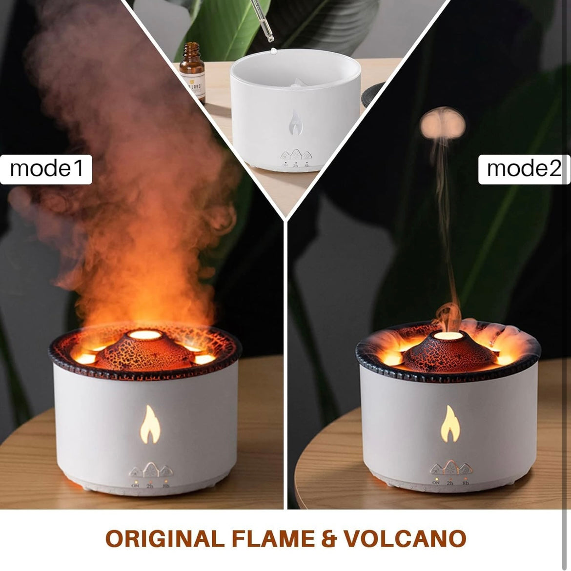 Flame Diffuser Atmosphere Light Humidifier Portable