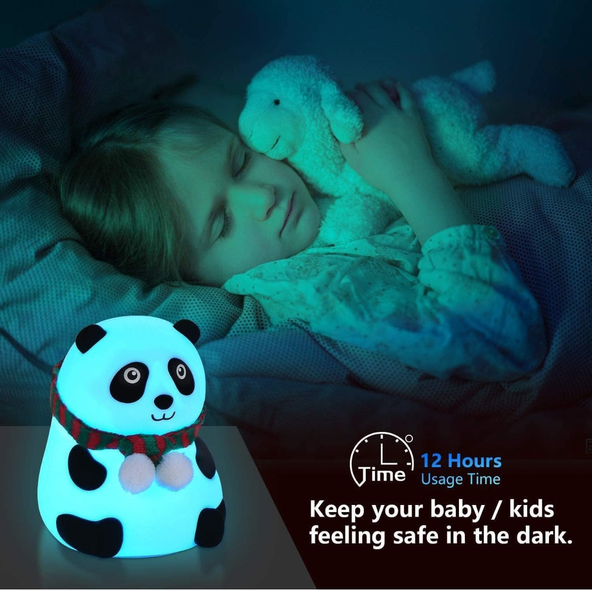 Cute Panda Nigh Lamp In 7Light Colours