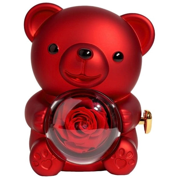 Rotating Rose Teddy Box 🎁