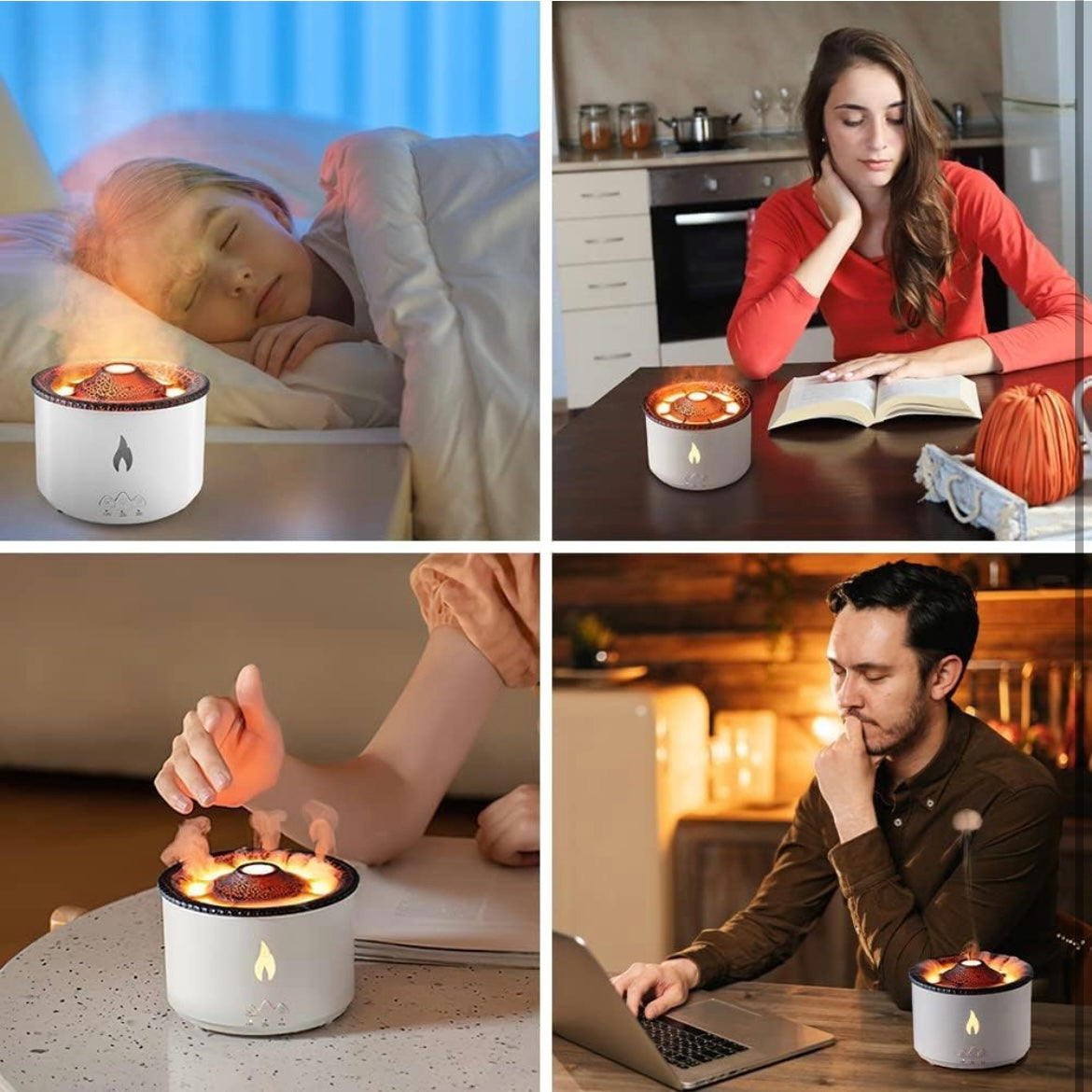 Flame Diffuser Atmosphere Light Humidifier Portable