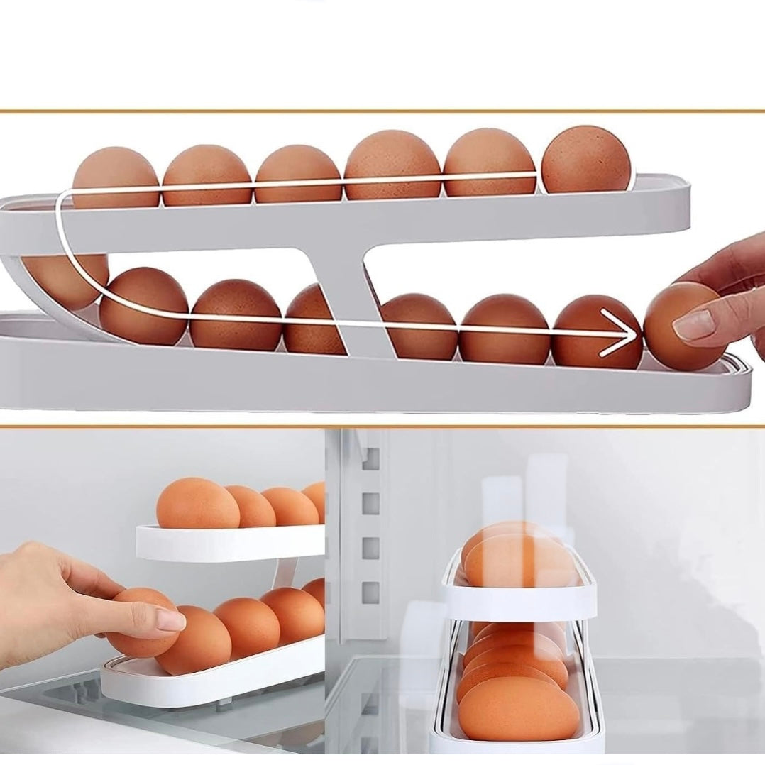 Polypropylene 2-Tier Rolling Egg Dispenser