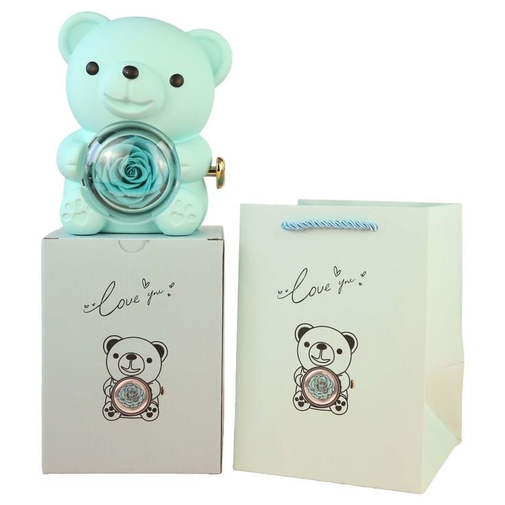 Rotating Rose Teddy Box 🎁