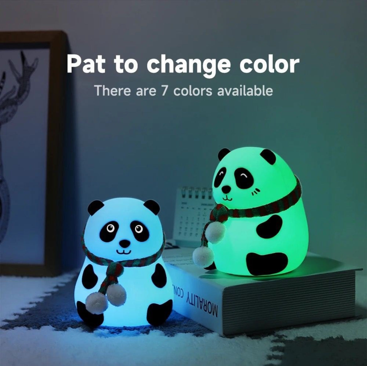 Cute Panda Nigh Lamp In 7Light Colours