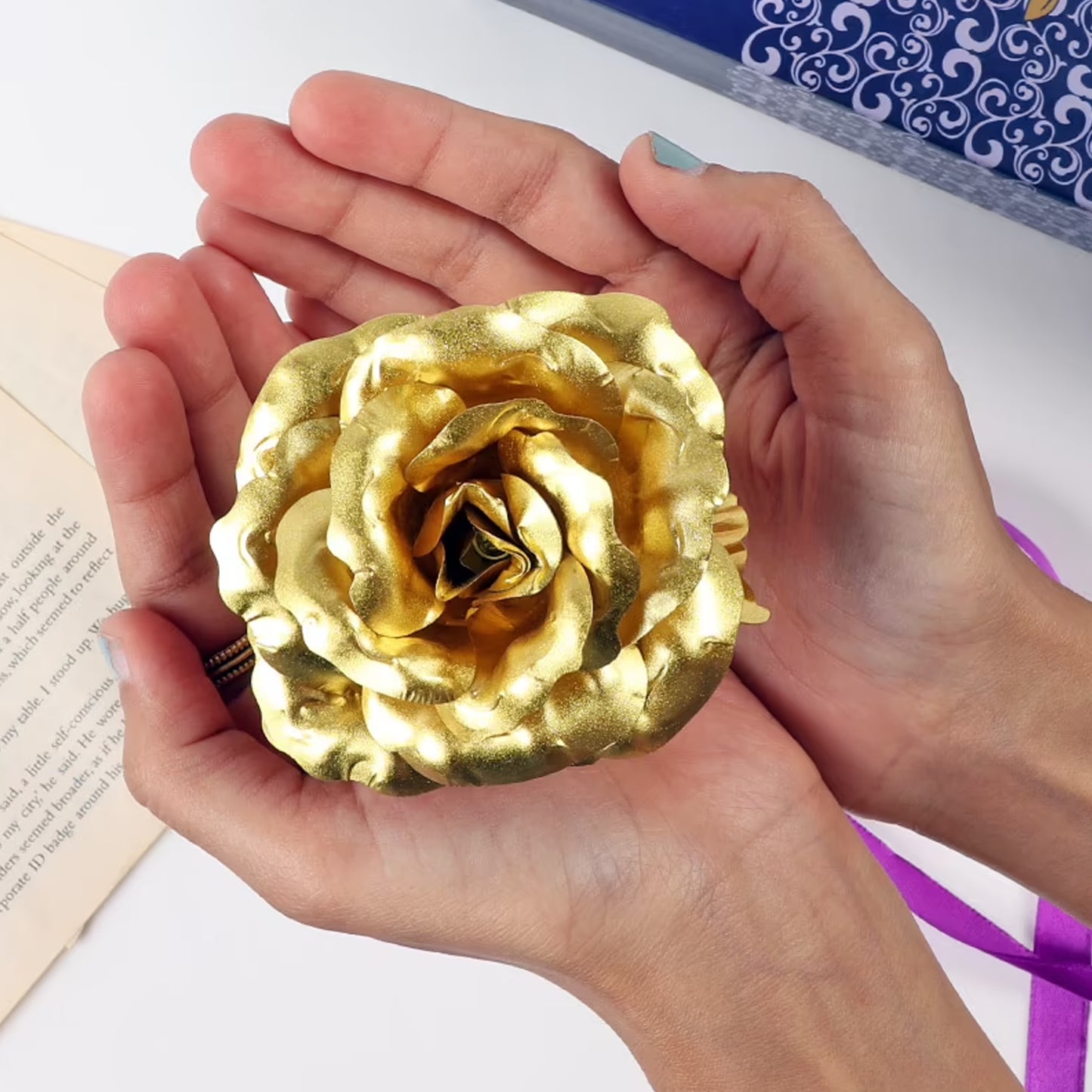 Gold Plated Artificial Golden Rose With Premium Box