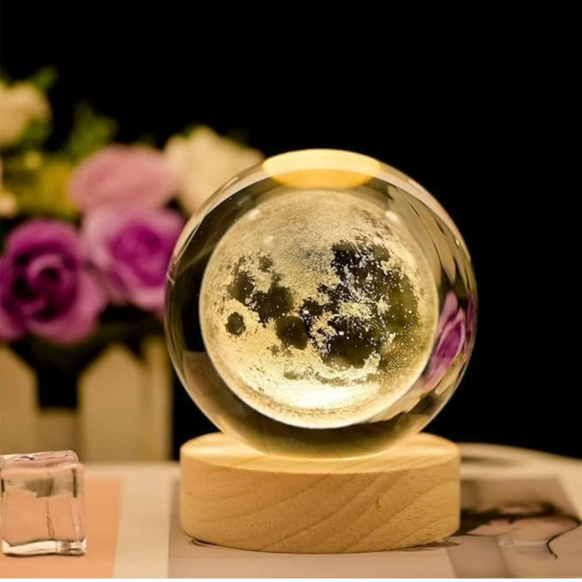 3D Moon Crystal ball Night Lamp