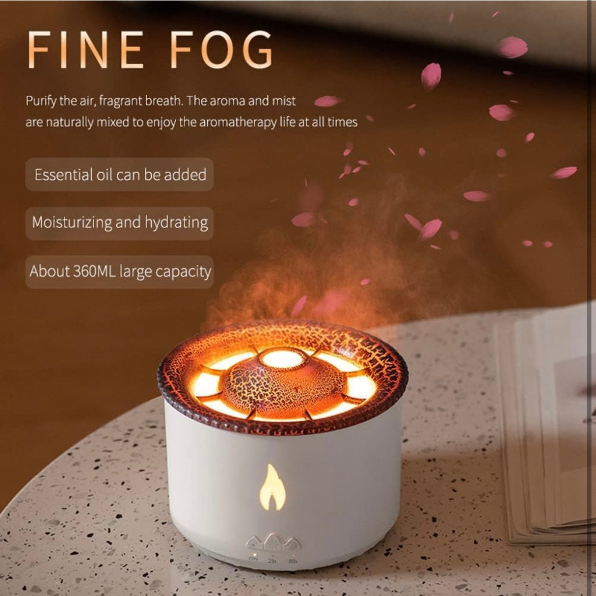 Flame Diffuser Atmosphere Light Humidifier Portable