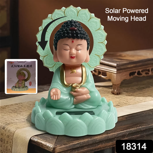 Solar Powered Moving Head Sitting Action Buddha Statue